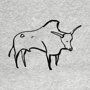 Cave line art of Aurochs. T-Shirt